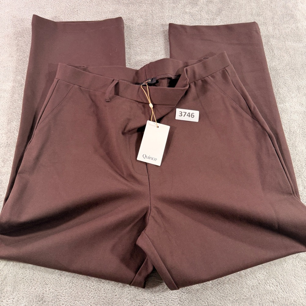 Quince‎ Straight Leg Pants Women XL Espresso Brown Ultra-Stretch Ponte ARLI004